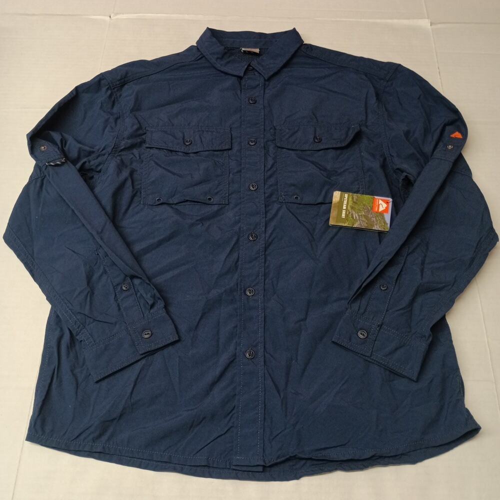 Ozark Trail Upstream Shirt Mens‎ M Blue Vented Fishing UPF 50